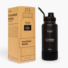 Load image into Gallery viewer, Kool x KOTC Insulated Stainless Steel Water Bottle With Silicone Boot - 32oz/946ml In Black