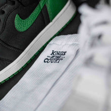 Load image into Gallery viewer, Kings of the Court Crew Socks - White