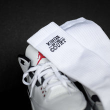 Load image into Gallery viewer, Kings of the Court Crew Socks - White