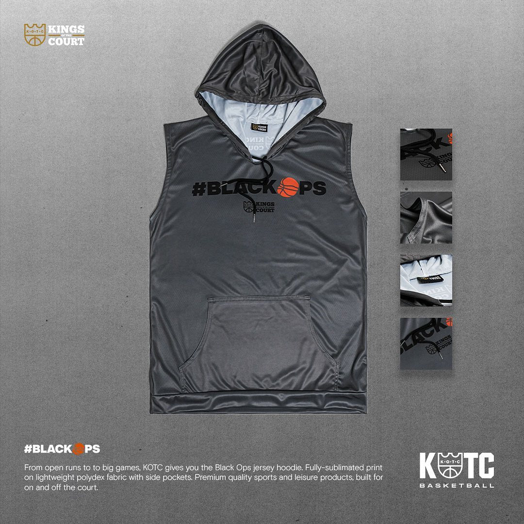 KOTC Black Ops Jersey Hoodie in Gray Black Kings of the Court PH