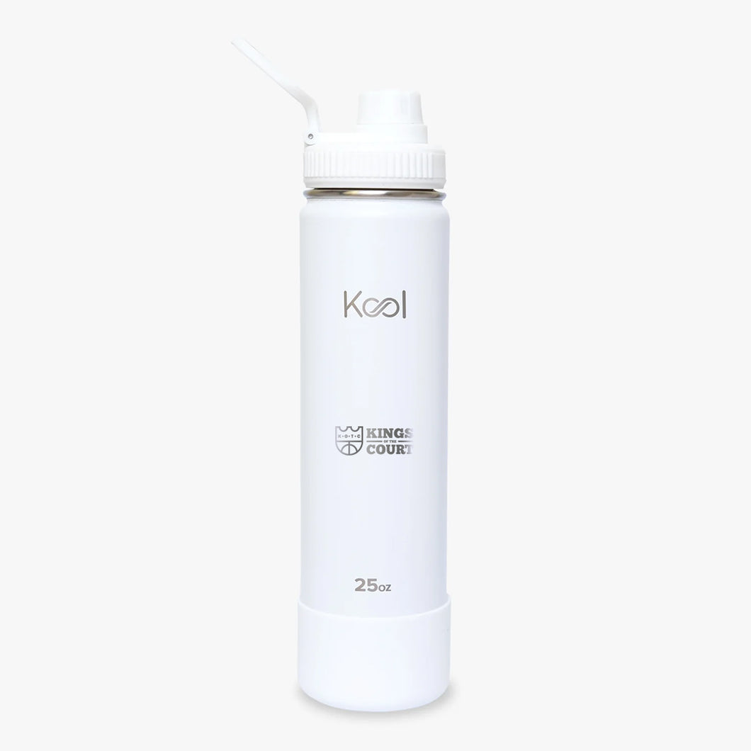 Kool x KOTC Insulated Stainless Steel Water Bottle With Silicone Boot - 25oz/740mL In White