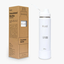 Load image into Gallery viewer, Kool x KOTC Insulated Stainless Steel Water Bottle With Silicone Boot - 25oz/740mL In White
