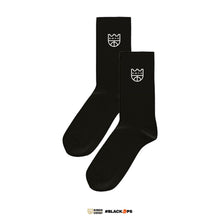 Load image into Gallery viewer, Kings of the Court Embroidered Crown Socks in Black/White Midcut
