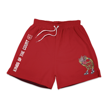 Load image into Gallery viewer, KOTC &quot;Dunk v2&quot; and &quot;No Look Pass&quot; Swingman Mesh Shorts Heavyweight in Red/Blue
