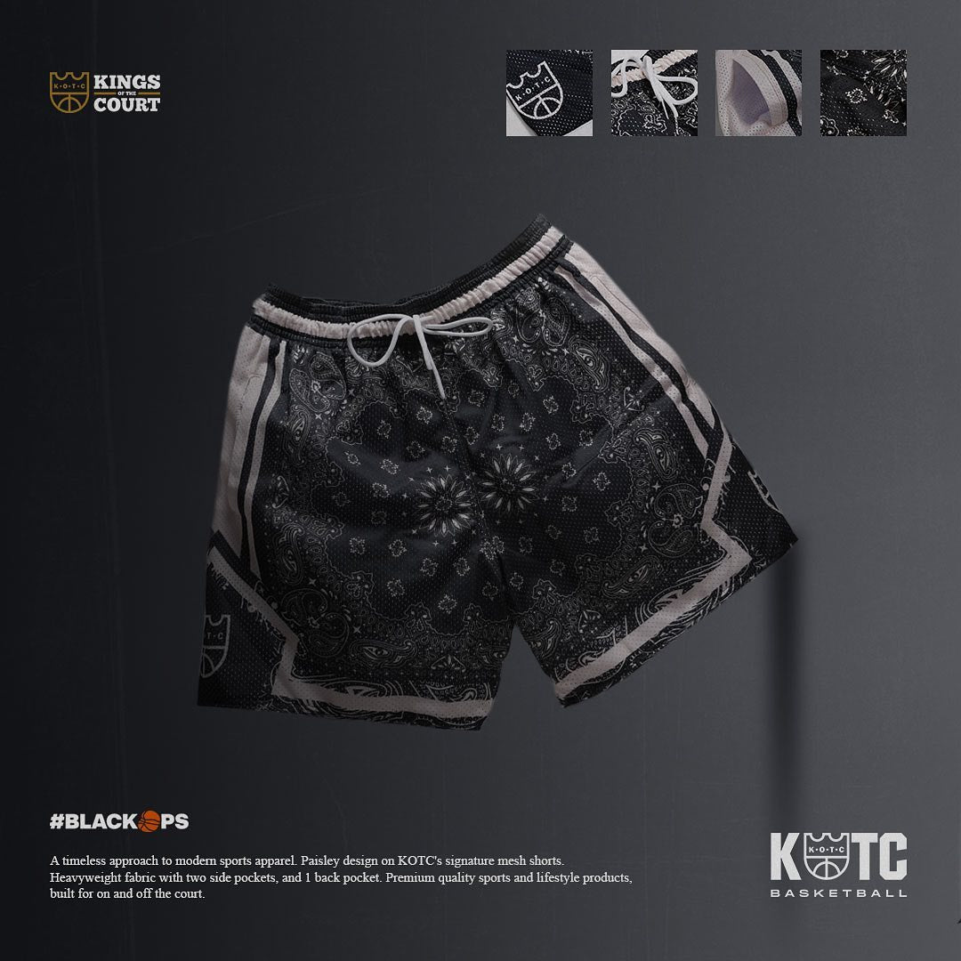 KOTC Black Ops Basketball Paisley Mesh Shorts